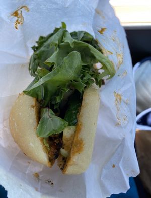 Veggie sandwich at Mud Pie Stand in Sacramento