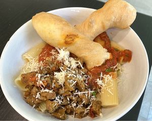 House made Garlic bread sticks  at Mud Pie Stand in Sacramento