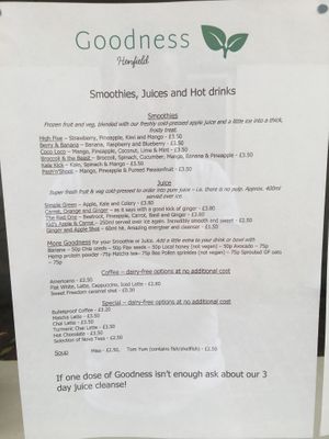 Menu at Goodness in Henfield
