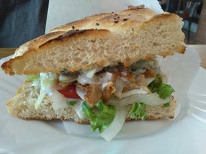 Doner sandwich at vego Foodworld in Berlin