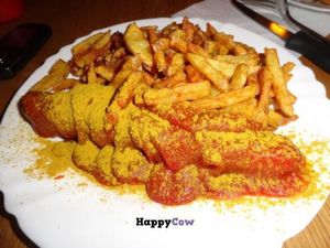 Seitan currywurst at vego Foodworld in Berlin