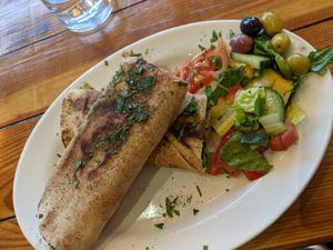 Halloumi wrap at Little Petra in Cambridge