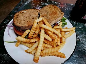 Black Bean Burger at Provincetown Brewing Co in Provincetown