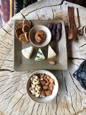 vegan & gluten free cheese plate, also available with locally made breads  at Mountain Gate Teahouse and Art Gallery in Telluride