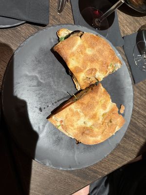 Vegan thin-crusty-dough-panino  at Fetiche in Ljubljana