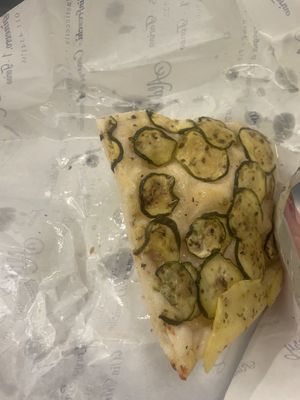 Zucchini foccaccia  at Aldo's Bakery in Turin