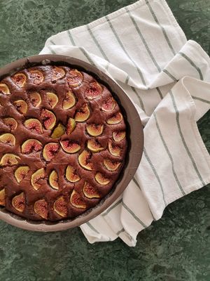 Fig and chocolate cake 🍫 vegan and sugar  free at Orelha d'Elefante in Ponte De Lima