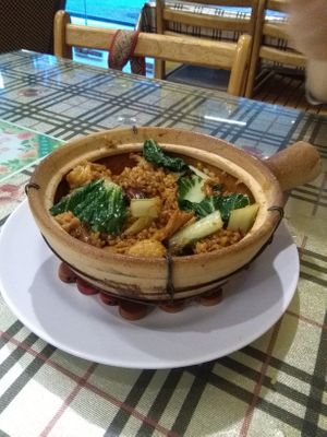 Claypot rice at Pureland Vegetarian in Bandar Seri Begawan
