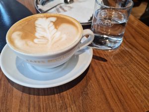 Cappuccino with soy milk at Cafe Seegasse in Zell Am See
