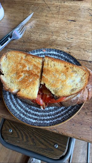 Sourdough vegan sausage, lettuce and tomato sandwhich! at New Ground in Harlow