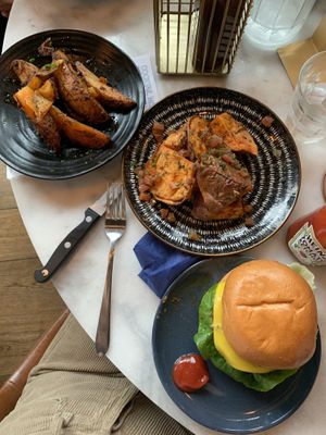 Vegan burger  at New Ground in Harlow