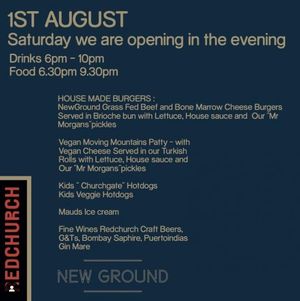 Summer evening menu at New Ground in Harlow