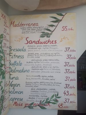 Food choices at Bikini Cafe in Baska