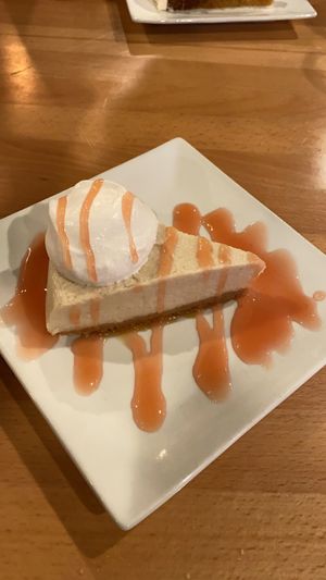 Cheesecake with agave drizzlee  at Seva - Ann Arbor in Ann Arbor