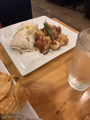 A breakfast scramble with taters  at Seva - Ann Arbor in Ann Arbor