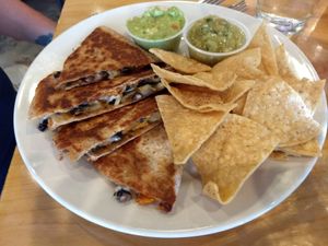 Black bean & sweet potato quesadilla (vegan) at Seva - Ann Arbor in Ann Arbor
