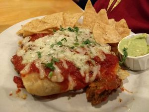 Enchiladas chorizo (vegan, a special) at Seva - Ann Arbor in Ann Arbor