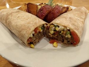 Breakfast wrap (vegan) at Seva - Ann Arbor in Ann Arbor