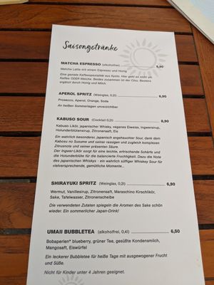 Menu at Umaii in Dresden