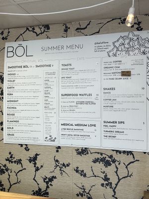Menu 2023  at BOL in Wellfleet