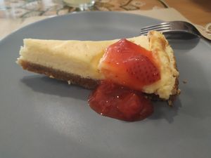 Tarta de queso at SawaBona Art Café in Amposta