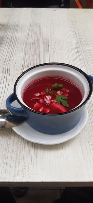 Beetroot soup at Schönbrunner Stöckl in Vienna