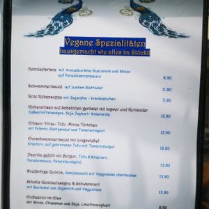 gesamte vegane Karte/ the vegan menu at Schönbrunner Stöckl in Vienna