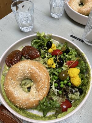 Avokado bagel  at Szimply in Budapest