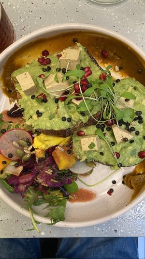 Veganized avocado bagel (replaced by sour dough bread)  at Szimply in Budapest
