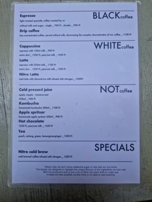 Drinks menu at Szimply in Budapest