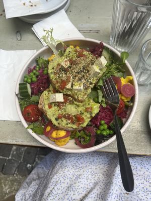 Avocado toast vegan option   at Szimply in Budapest