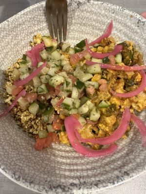 Vegan curry bowl  at Bombay Pizza Kitchen in Plymouth