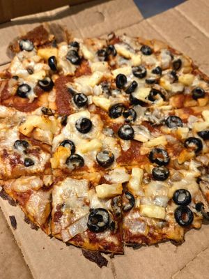 Vegan pizza with cashew cheese at Broadway Pizza in Richfield