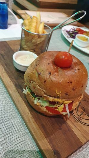 Beyond Burger plate at Plant Power in Novi Sad