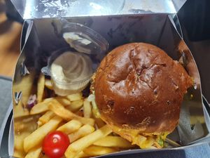 Beyond burger plate at Plant Power in Novi Sad