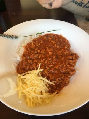 vegan bolognese   at Hotel Tripič in Radovljica