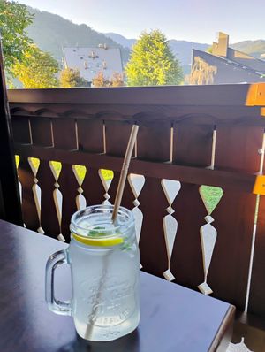 Lemonade (Slovenia lemonade does not have sugar - which I loved but my friends were highly disappointed) at Hotel Tripič in Radovljica