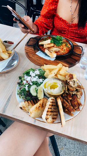 Mediterranean plater and shakshuka  at Mamma Says in Fairfield