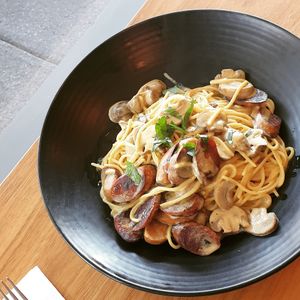 Vegan Carbonara at Mamma Says in Fairfield