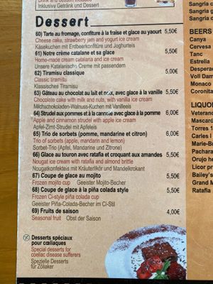 Vegetarian desserts at El Ci in Roses