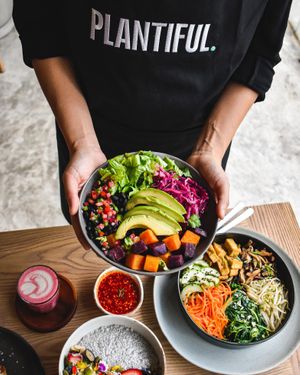 Sweet Potato Burrito Bowl at Plantiful - Plant-based Cafe in Bangkok
