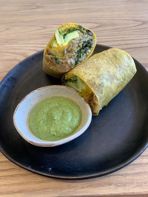 Breakfast burrito. at Plantiful - Plant-based Cafe in Bangkok
