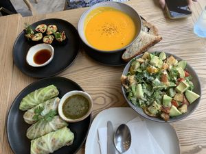 Mostly off the specials menu - all so flavourful at Plantiful - Plant-based Cafe in Bangkok