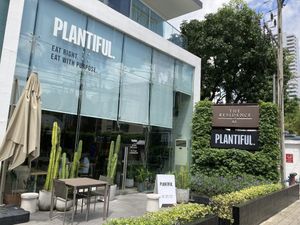 Restaurant front at Plantiful - Plant-based Cafe in Bangkok
