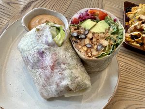 Tempeh bbq wrap  at Plantiful - Plant-based Cafe in Bangkok