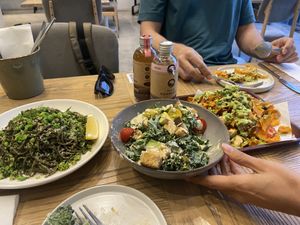 Sharing the delicious food!  at Plantiful - Plant-based Cafe in Bangkok
