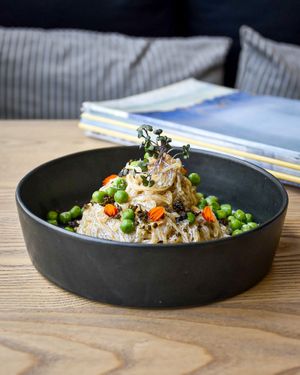 Cacio e Pepe Kelp Noodles at Plantiful - Plant-based Cafe in Bangkok