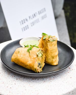 Avocado Pumpkin Black Bean Burrito at Plantiful - Plant-based Cafe in Bangkok