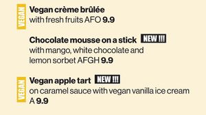 Vegan desserts (middle dish is not vegan) at Stern in Villach