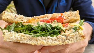 Mega vegan sandwich at Kiosk in Lyme Regis